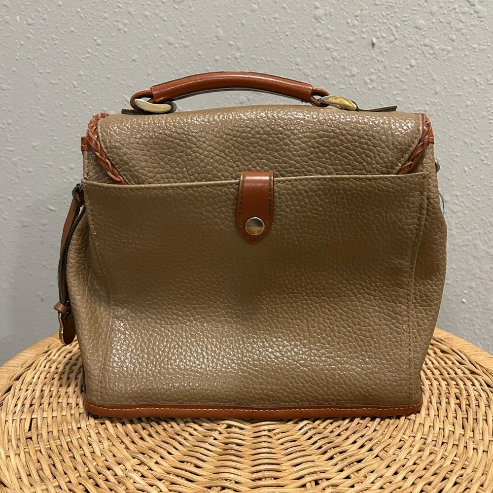 Vintage Dooney & Bourke All Weather Leather‎ Bag Beige Brown